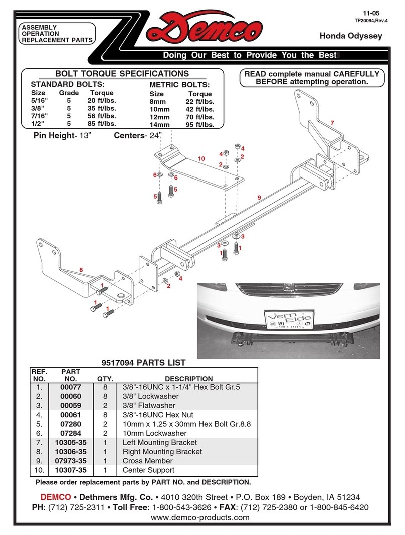 Demco TP20094 Assembly/operators/parts manual Demco TP20094 Assembly/operators/parts manual