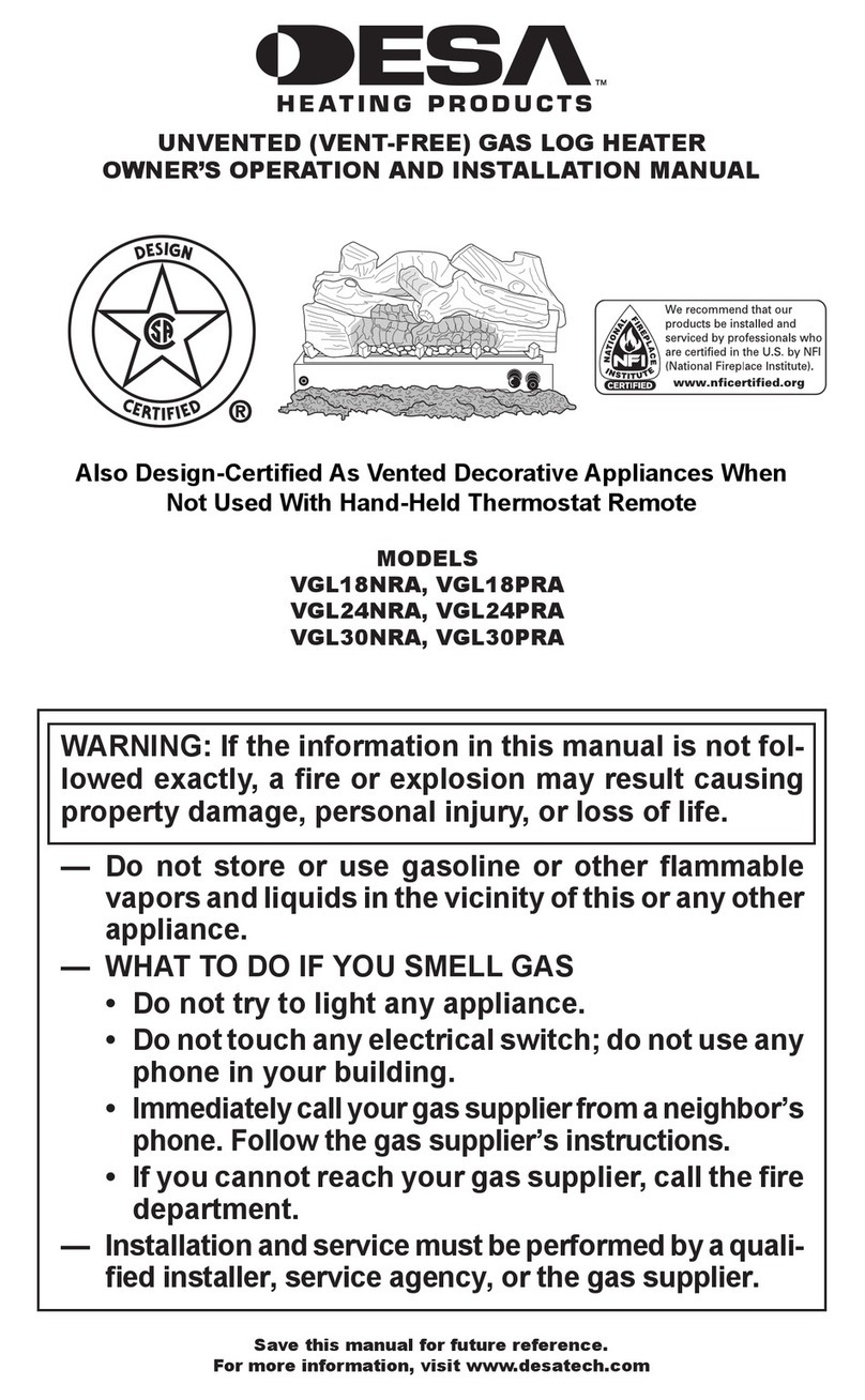 Desa VGL18PRA OWNER'S OPERATION AND INSTALLATION MANUAL