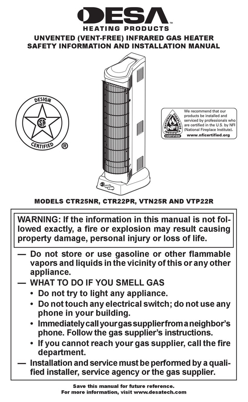 Desa VTN25R Safety information and installation manual