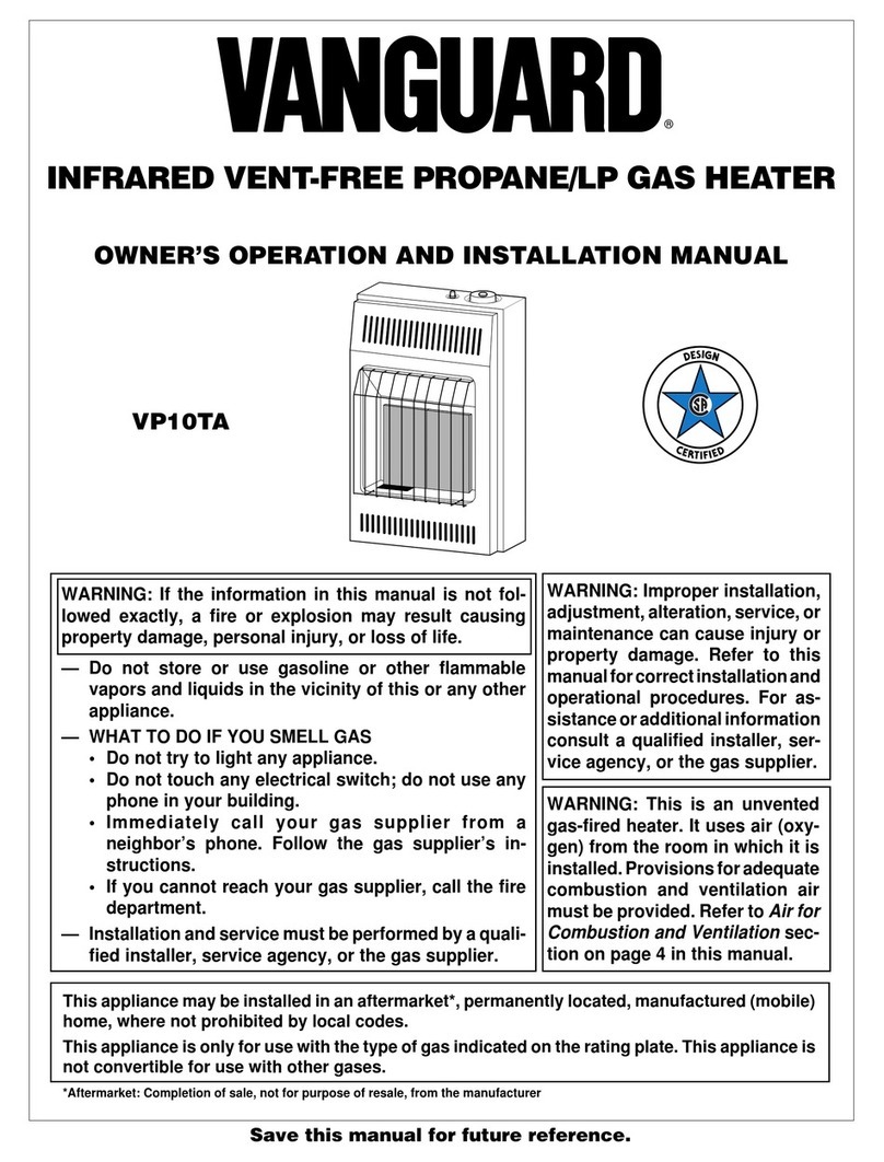 Vanguard VP10TA OWNER'S OPERATION AND INSTALLATION MANUAL Vanguard VP10TA OWNER'S OPERATION AND INSTALLATION MANUAL