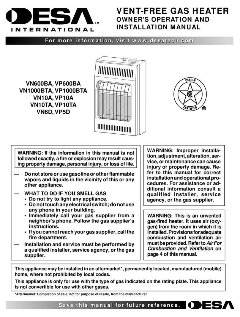 Desa VP10A VN10TA OWNER'S OPERATION AND INSTALLATION MANUAL