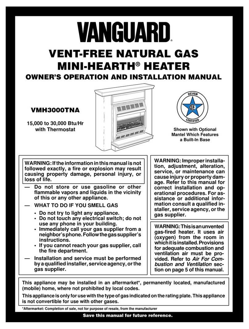 Vanguard VMH3000TNA OWNER'S OPERATION AND INSTALLATION MANUAL