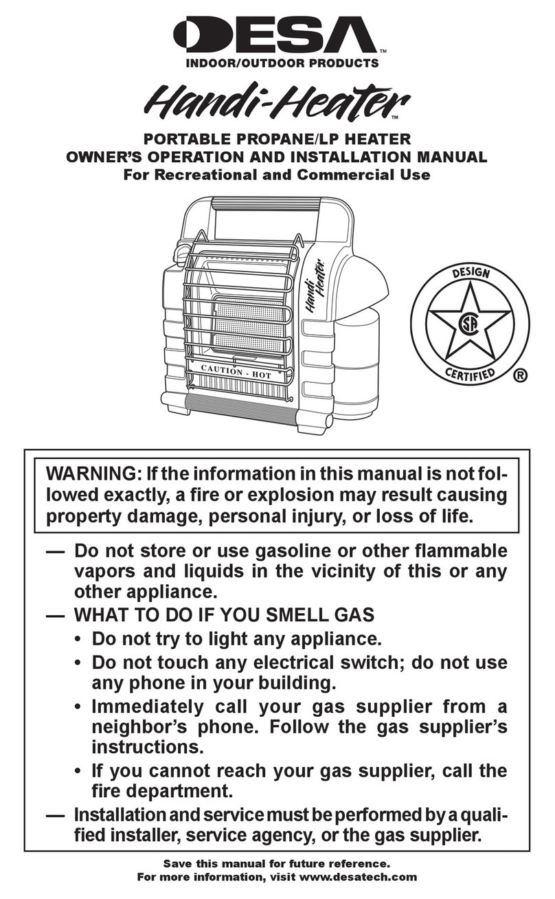 Desa PORTABLE PROPANE/LP HEATER Quick start guide