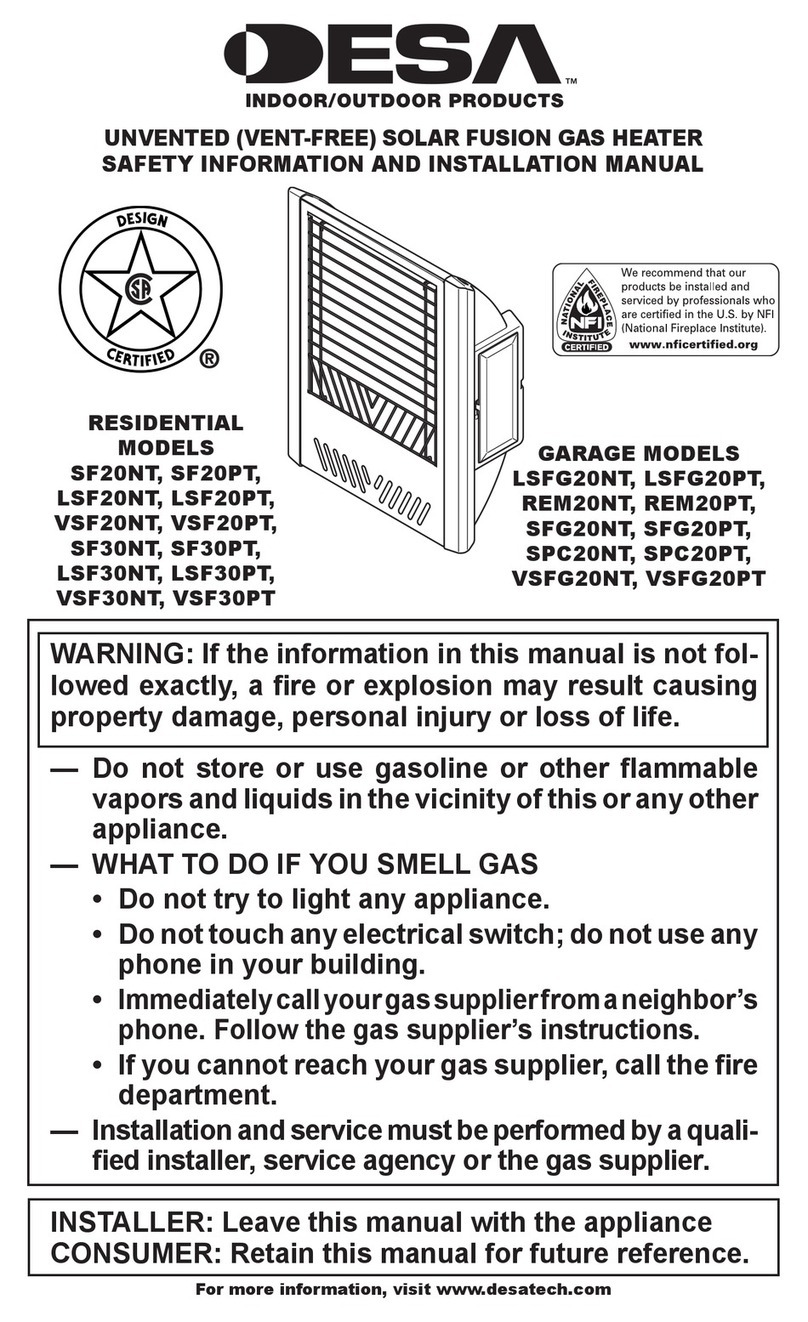 Desa LSFG20NT Safety information and installation manual