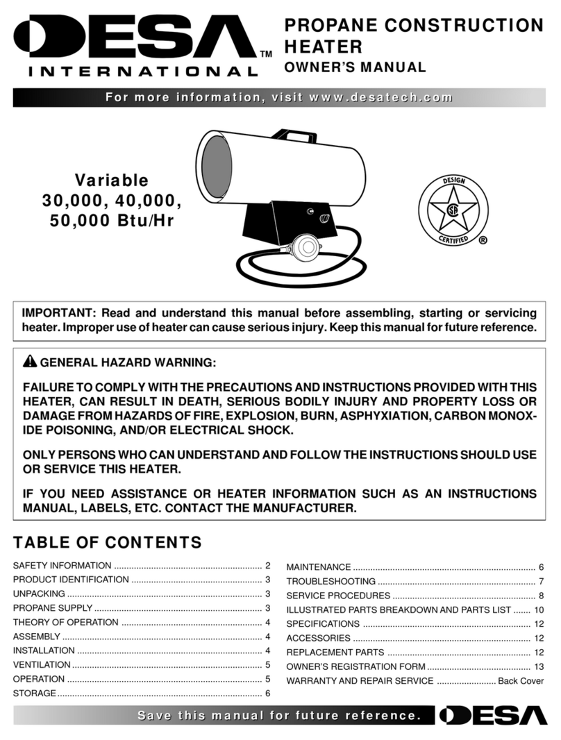 Desa ROPANE CONSTRUCTION HEATER owner's manual