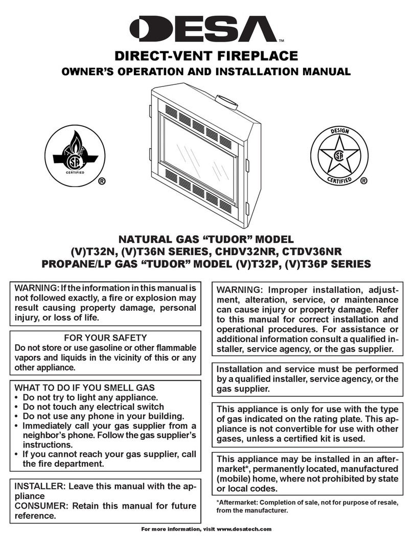 Desa VT32P Series OWNER'S OPERATION AND INSTALLATION MANUAL Desa VT32P Series OWNER'S OPERATION AND INSTALLATION MANUAL