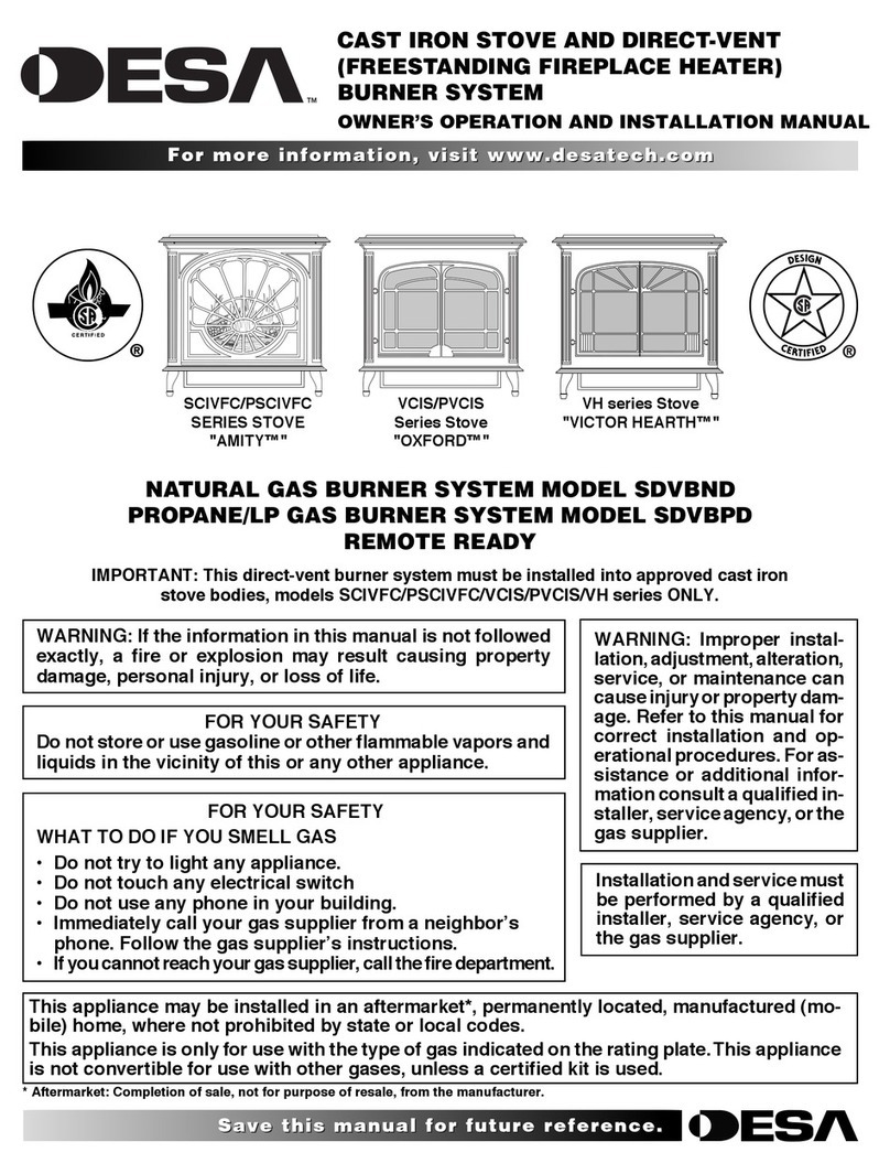Desa AMITY SDVBPD OWNER'S OPERATION AND INSTALLATION MANUAL