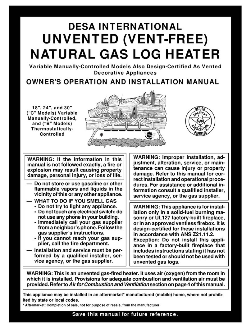 Desa B) OWNER'S OPERATION AND INSTALLATION MANUAL