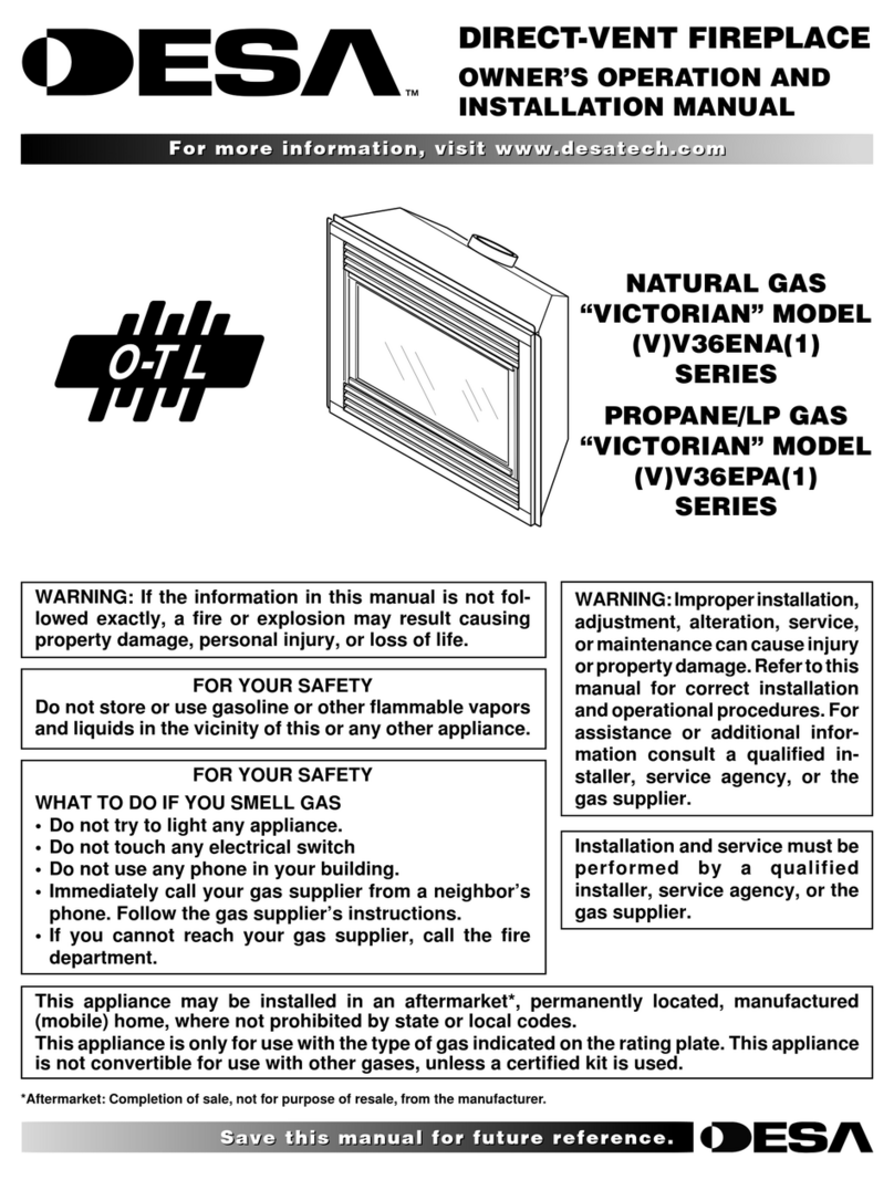 Desa VV36ENA1 Series OWNER'S OPERATION AND INSTALLATION MANUAL