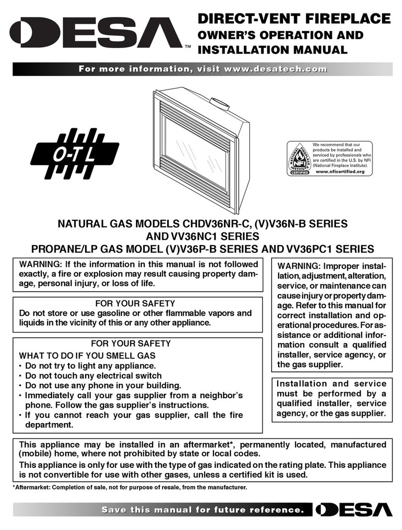 Desa (V)V36N-B SERIES OWNER'S OPERATION AND INSTALLATION MANUAL Desa (V)V36N-B SERIES OWNER'S OPERATION AND INSTALLATION MANUAL