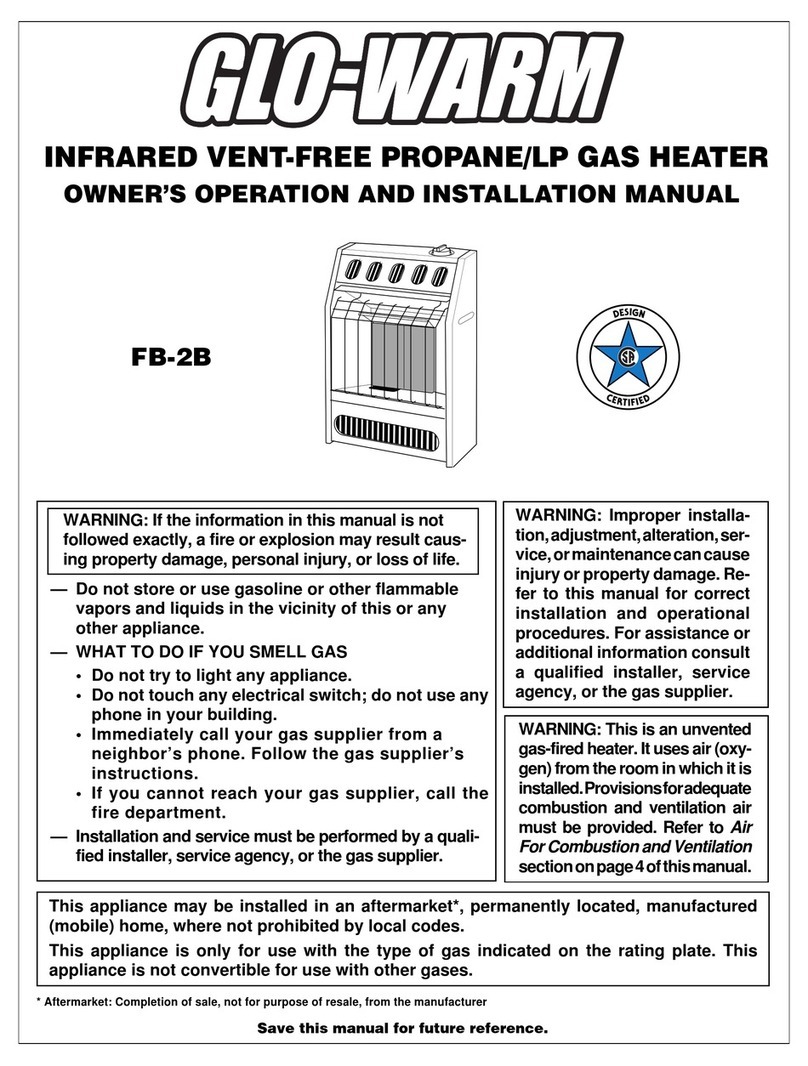 Desa Glo-Warm FB-2B Quick start guide Desa Glo-Warm FB-2B Quick start guide