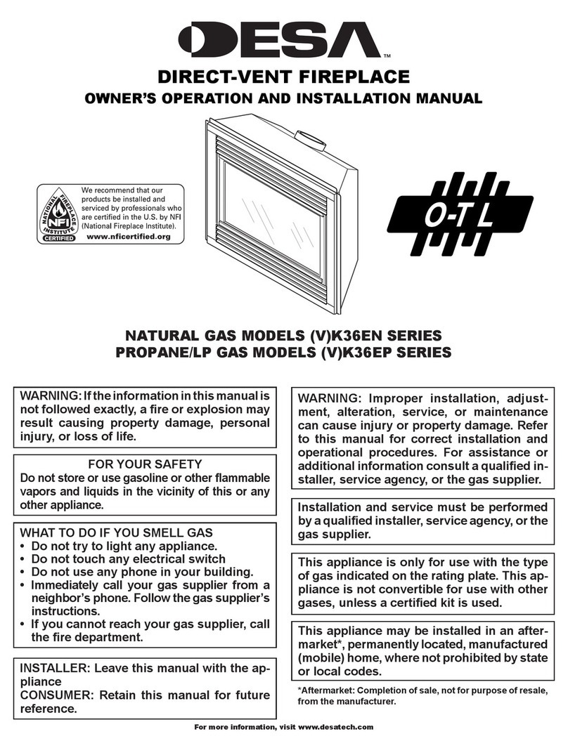Desa VK36EN Series OWNER'S OPERATION AND INSTALLATION MANUAL