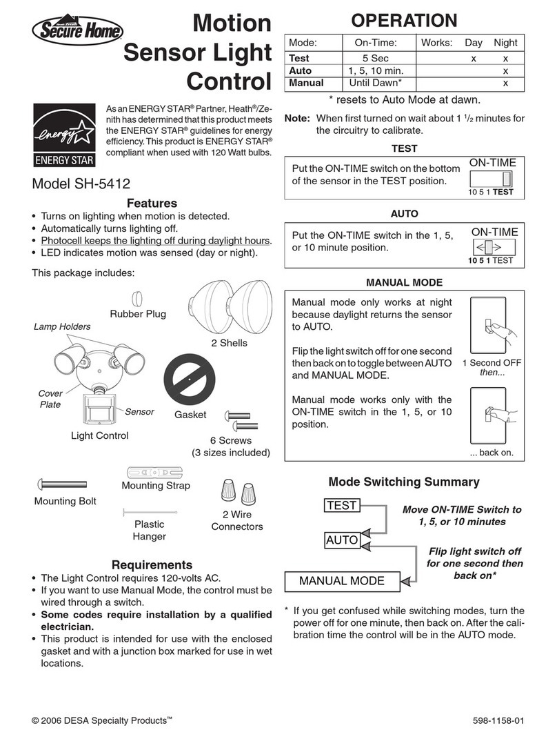 Secure Home SH-5412 user manual