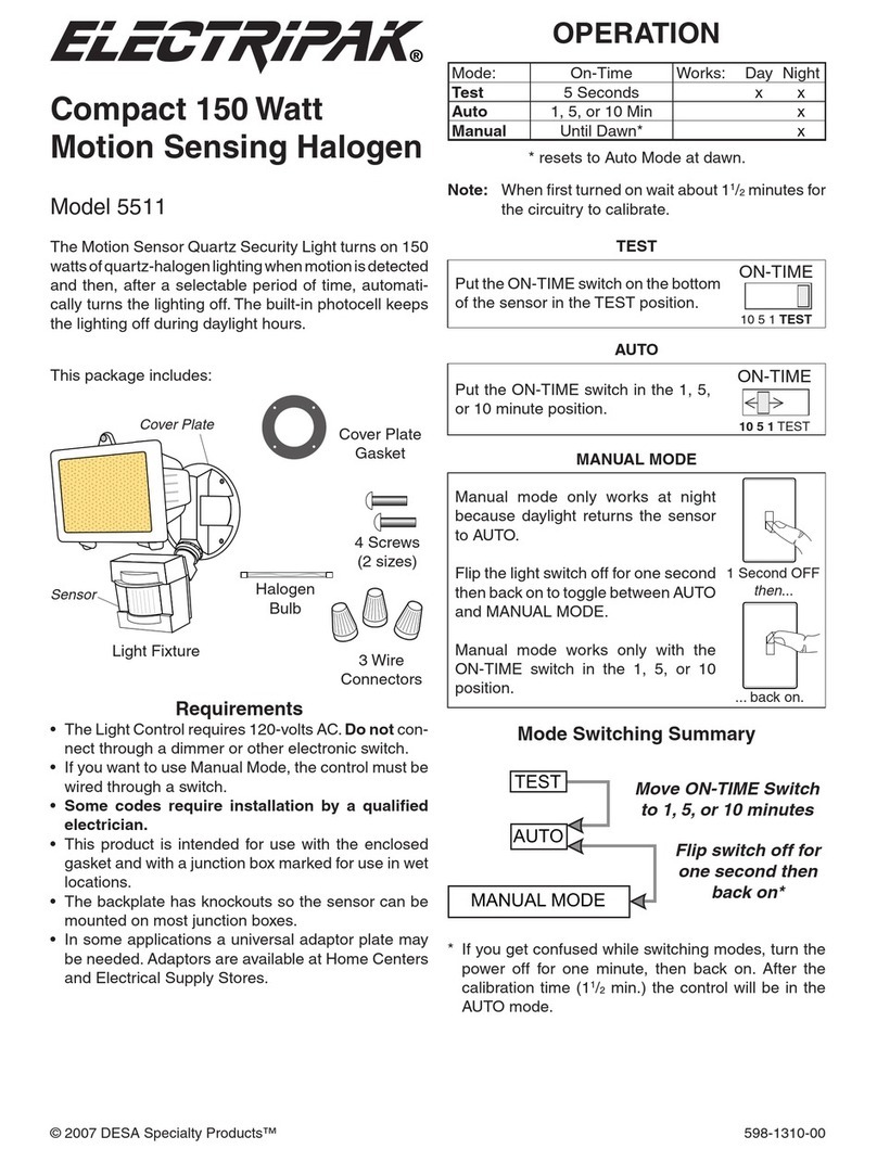 Desa Compact 150 Watt Motion Sensing Halogen 5511 owner's manual
