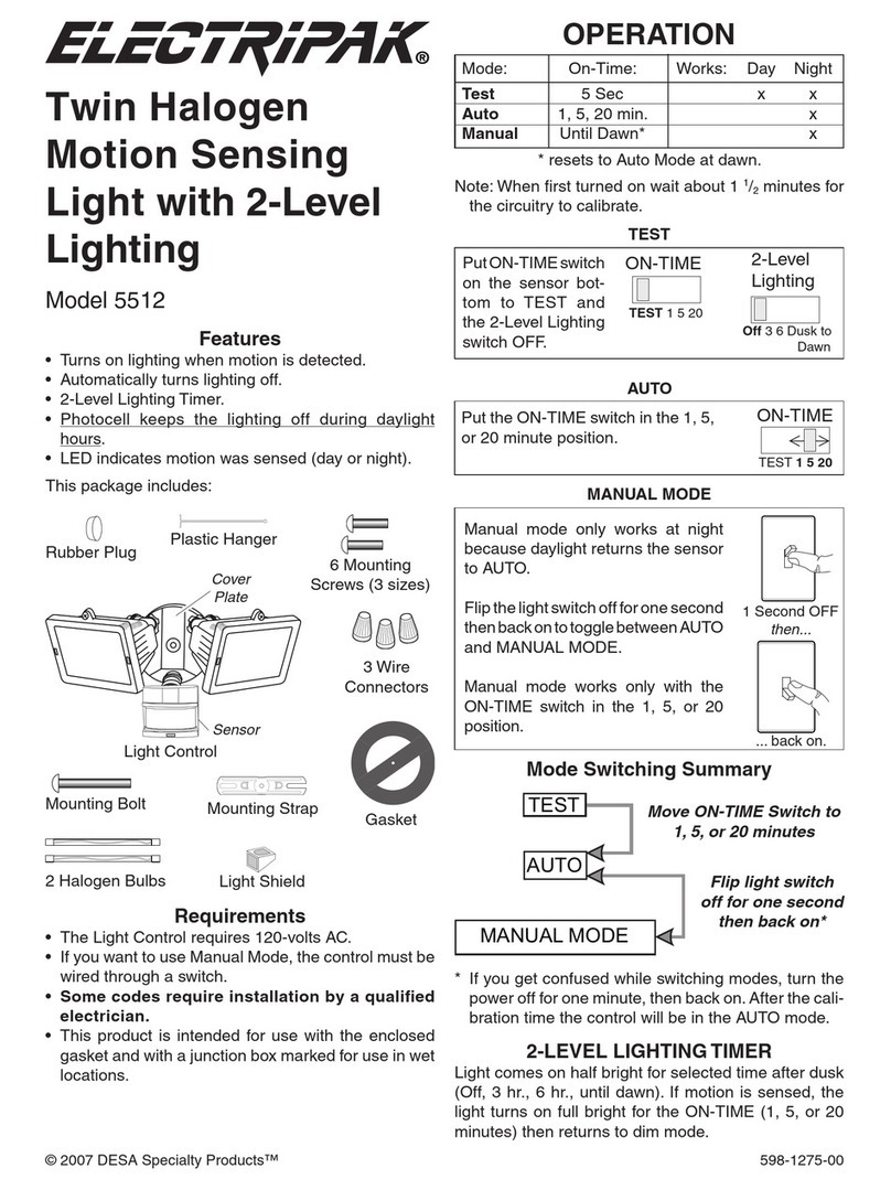 Desa Twin Halogen Motion Sensing Light with 2-Level Lighting... User manual