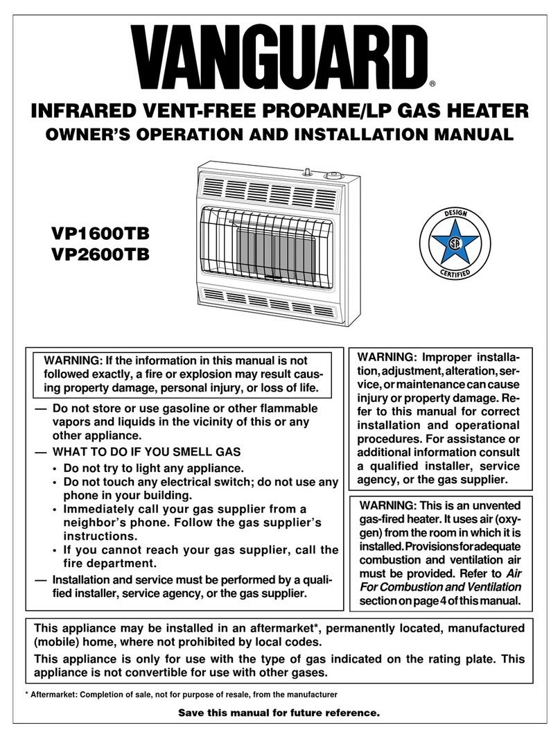 Vanguard VP1600TB OWNER'S OPERATION AND INSTALLATION MANUAL