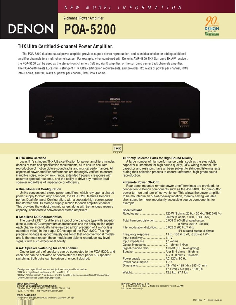 Denon POA-5200 Specification sheet