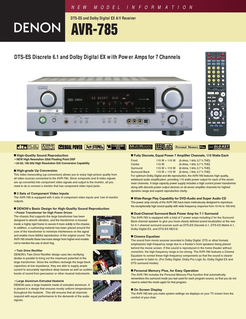 Denon AVR-785S Brochure & specs