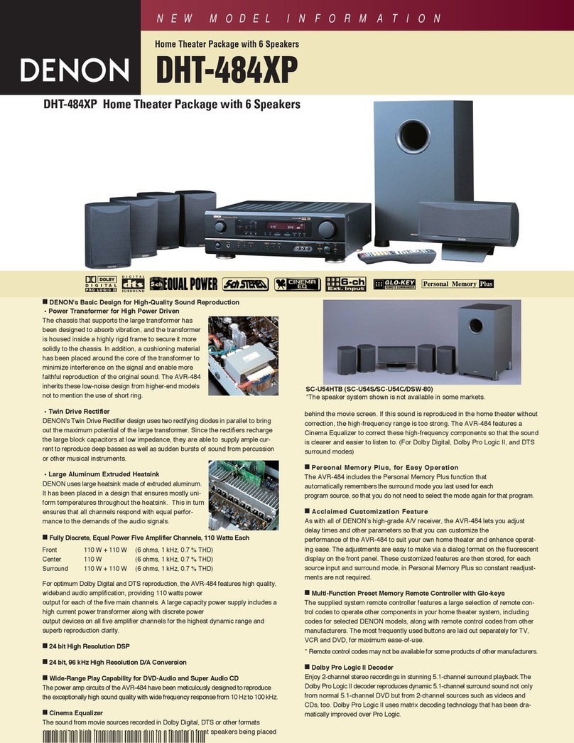 Denon DHT-484XP Specification sheet