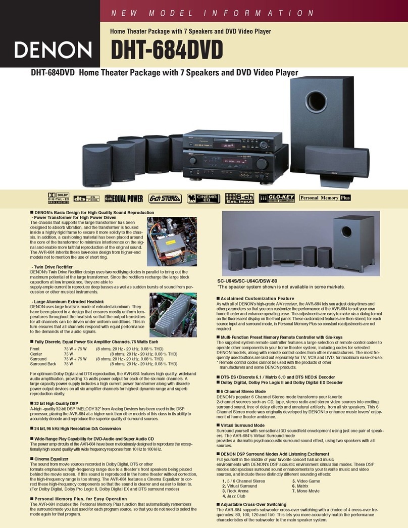 Denon DHT-684DVD Specification sheet