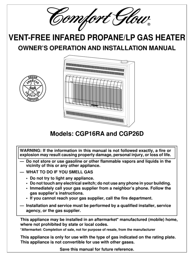 Desa Comfort Glow CGP16RA OWNER'S OPERATION AND INSTALLATION MANUAL Desa Comfort Glow CGP16RA OWNER'S OPERATION AND INSTALLATION MANUAL