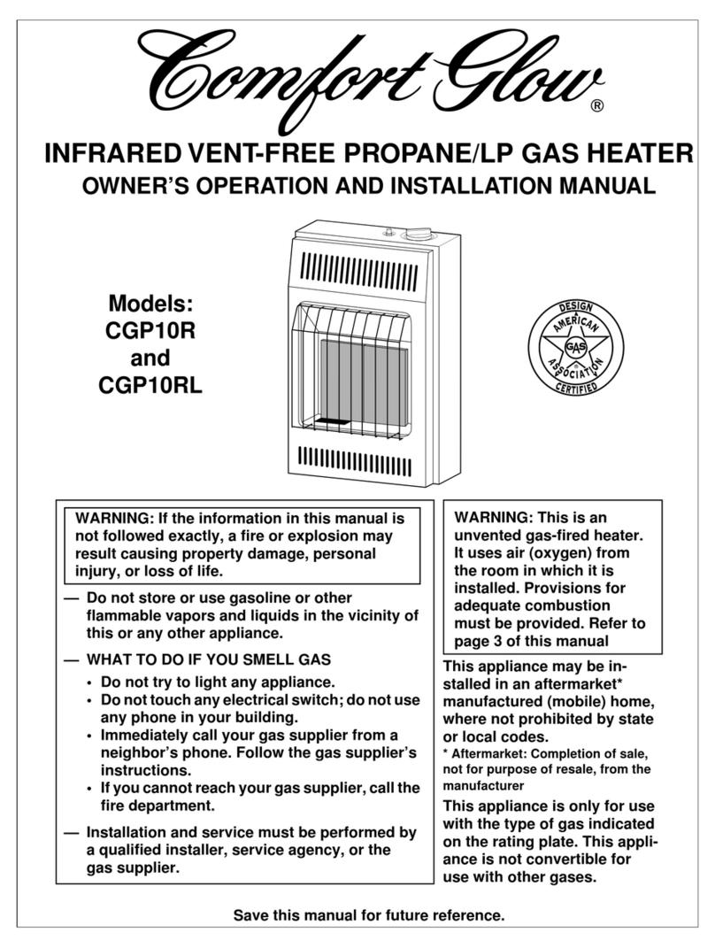 Desa Comfort Glow CGP10R OWNER'S OPERATION AND INSTALLATION MANUAL