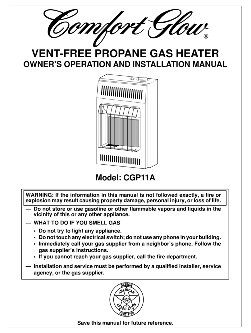 Desa Comfort Glow CGP11A OWNER'S OPERATION AND INSTALLATION MANUAL Desa Comfort Glow CGP11A OWNER'S OPERATION AND INSTALLATION MANUAL