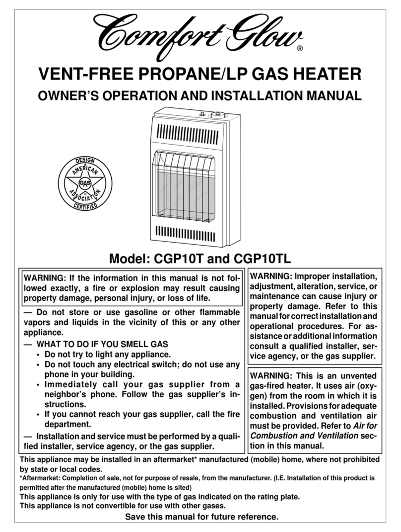 Desa Comfort Glow CGP10T OWNER'S OPERATION AND INSTALLATION MANUAL Desa Comfort Glow CGP10T OWNER'S OPERATION AND INSTALLATION MANUAL