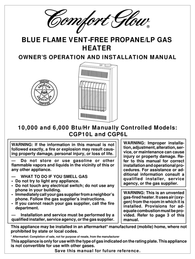 Desa Comfort Glow CGP10L OWNER'S OPERATION AND INSTALLATION MANUAL Desa Comfort Glow CGP10L OWNER'S OPERATION AND INSTALLATION MANUAL