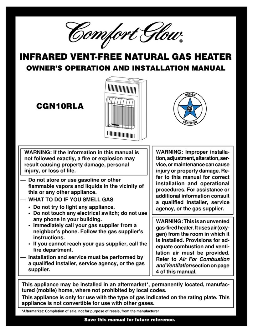 Desa Comfort Glow CGN10RLA OWNER'S OPERATION AND INSTALLATION MANUAL