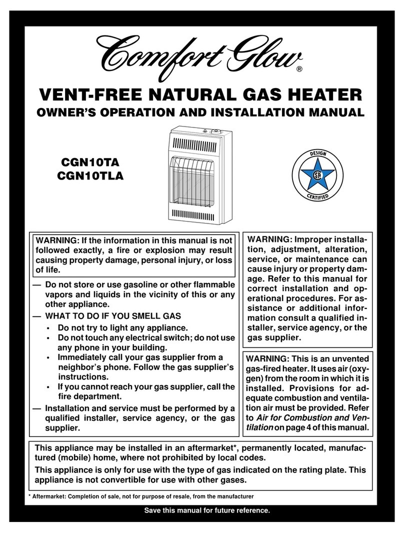 Desa Comfort Glow CGN10TA OWNER'S OPERATION AND INSTALLATION MANUAL