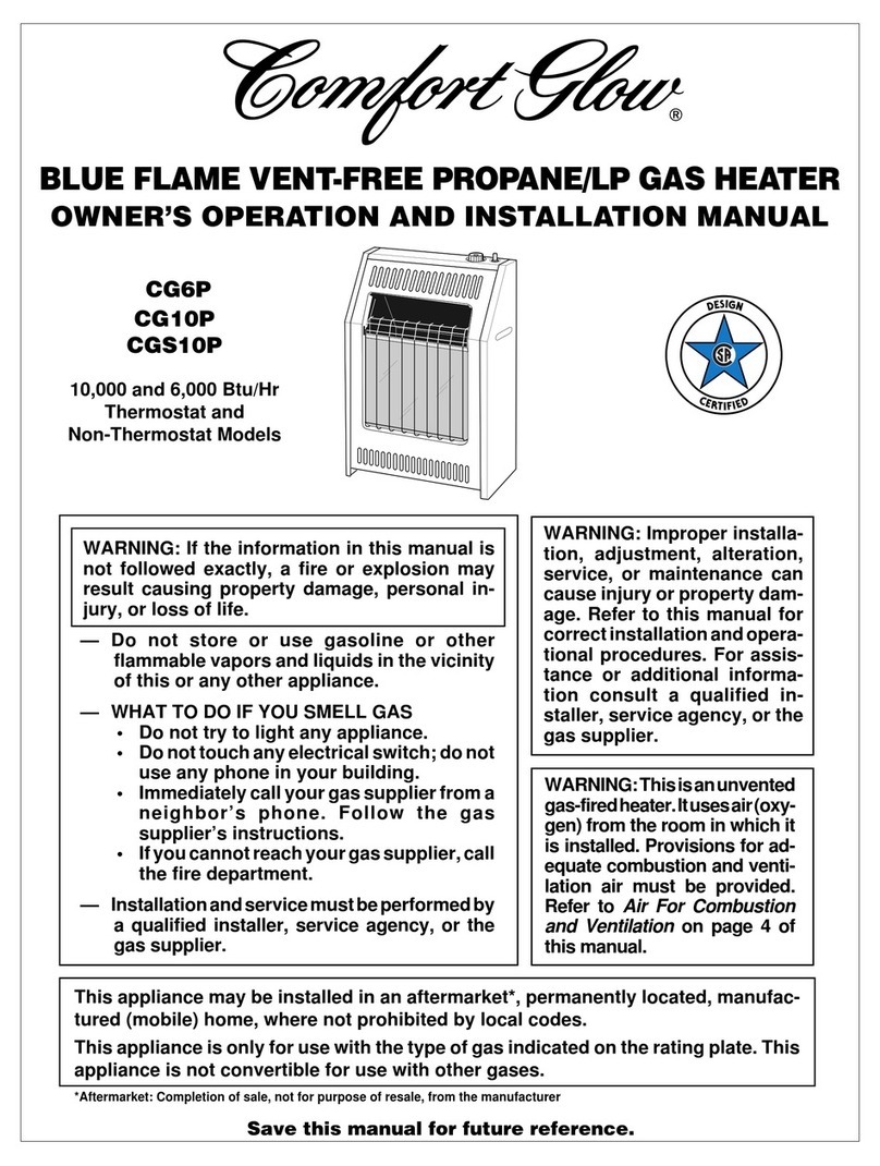 Desa Comfort Glow CG10P OWNER'S OPERATION AND INSTALLATION MANUAL