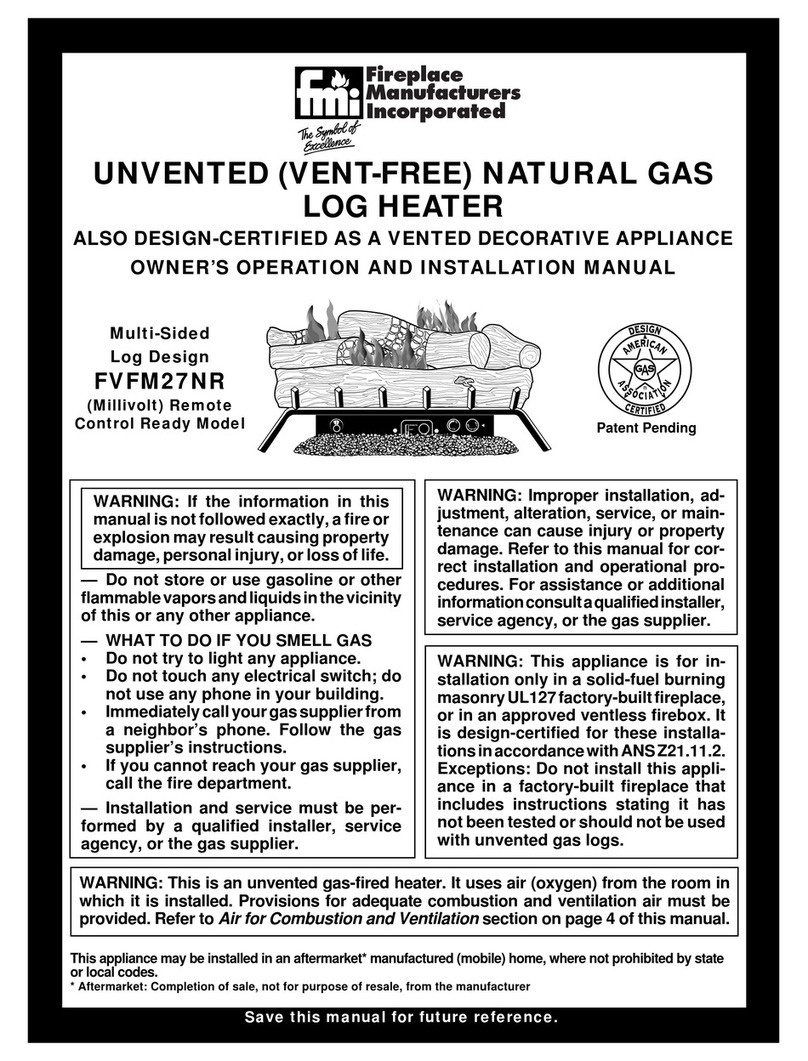 FMI FLAME-MAX FVFM27NR OWNER'S OPERATION AND INSTALLATION MANUAL FMI FLAME-MAX FVFM27NR OWNER'S OPERATION AND INSTALLATION MANUAL