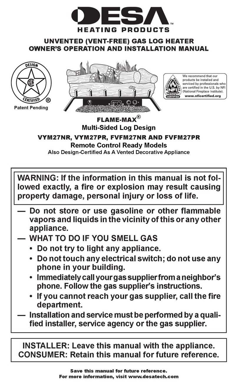 Desa FLAME-MAX FVFM27PR Quick start guide Desa FLAME-MAX FVFM27PR Quick start guide