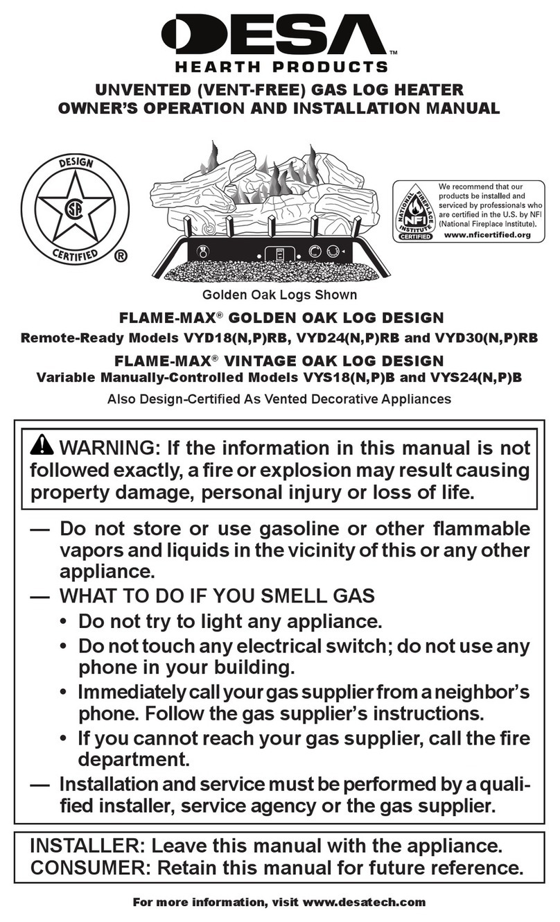 Desa Flame-Max VYD24 Specification sheet Desa Flame-Max VYD24 Specification sheet