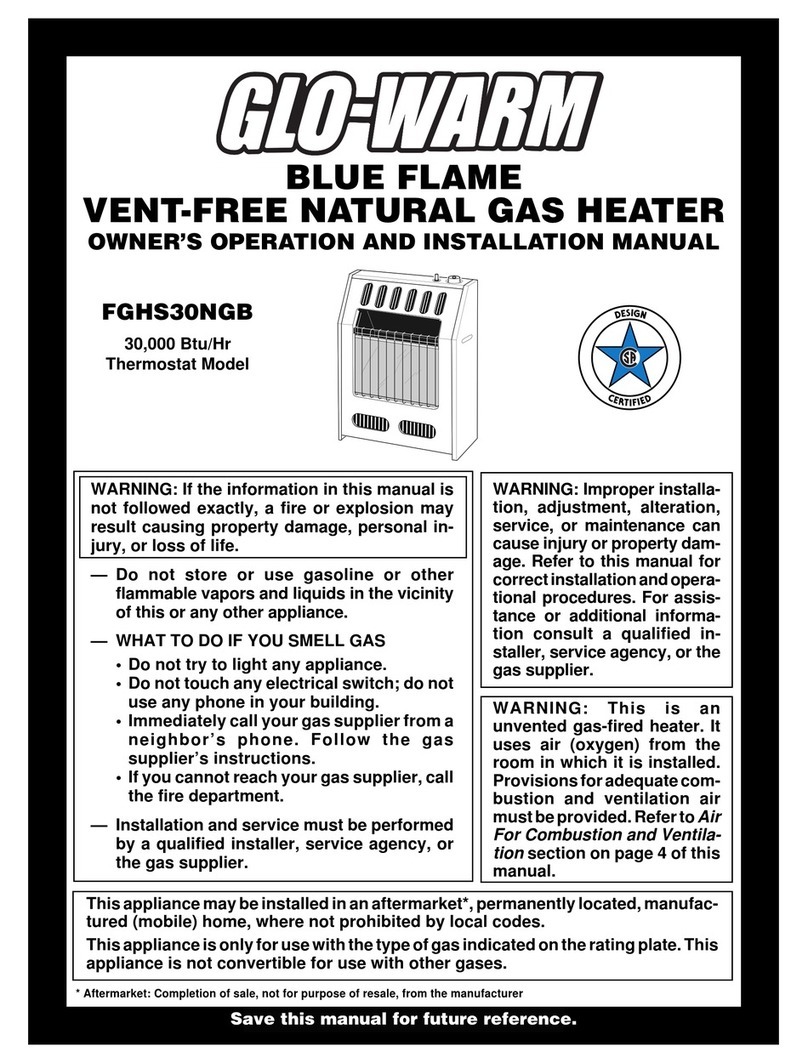 Desa Glo-Warm FGHS30NGB Quick start guide