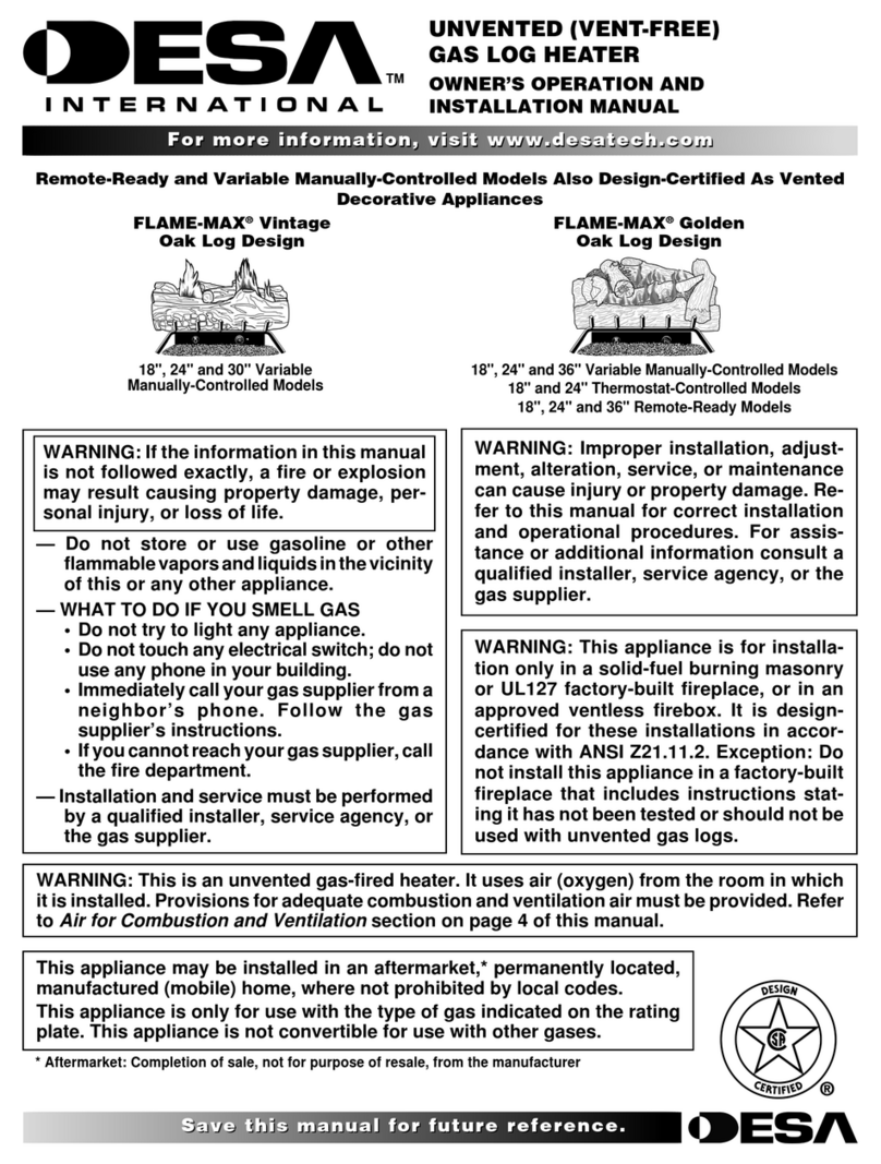 Desa FLAME-MAX FLAME-MAX Golden Operation and installation manual