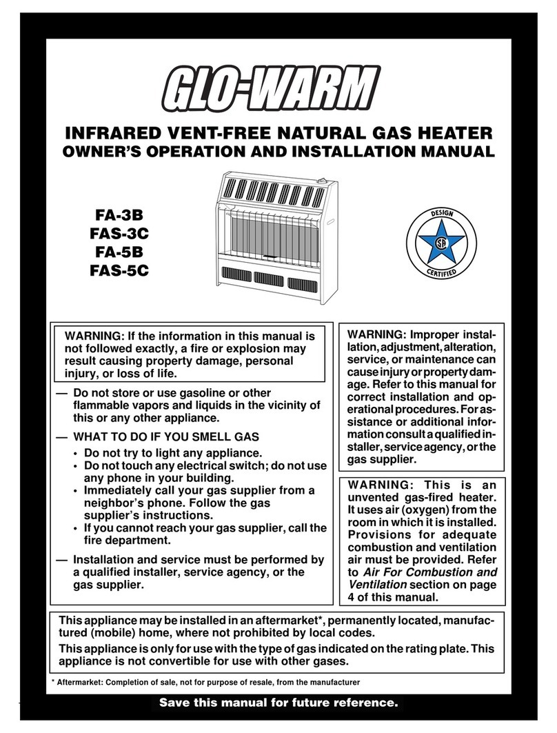 Desa Glo-Warm FA-3B Quick start guide