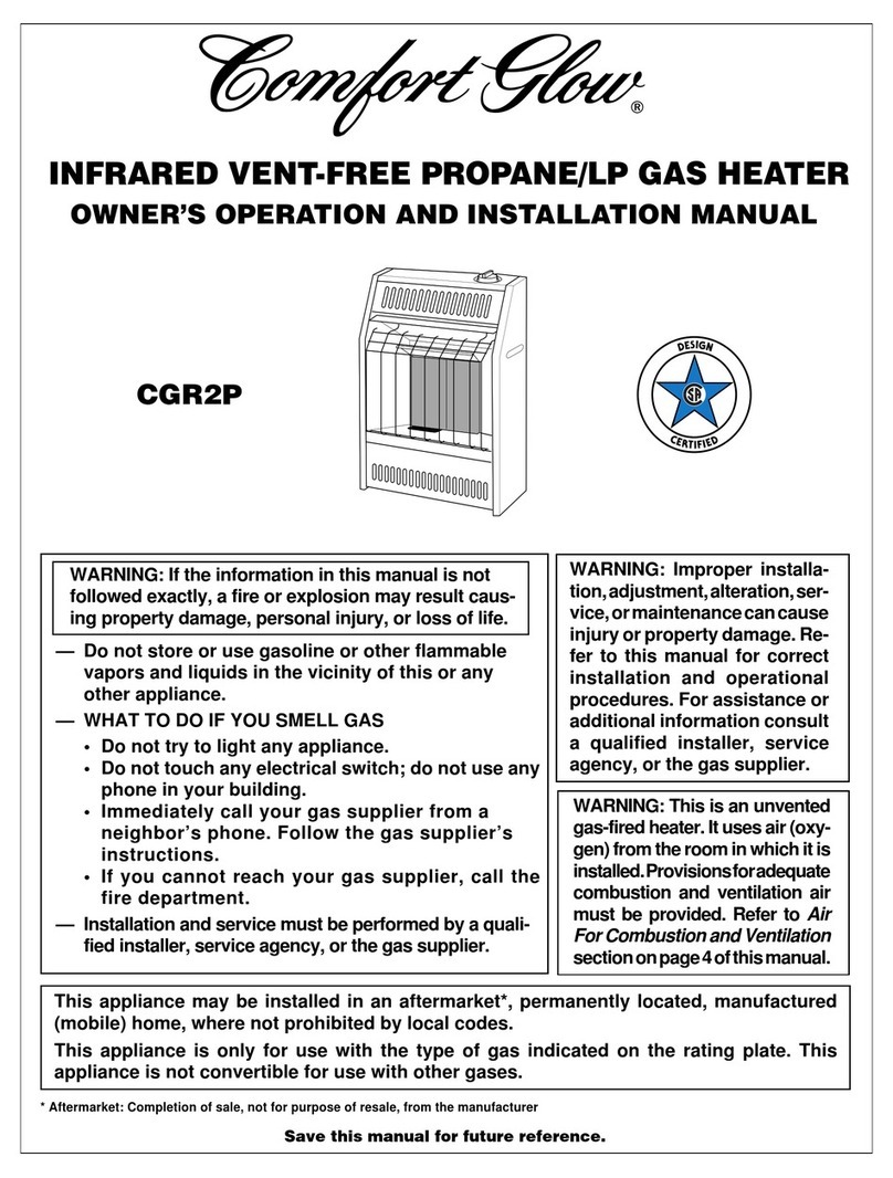 Desa Comfort Glow CGR2P OWNER'S OPERATION AND INSTALLATION MANUAL Desa Comfort Glow CGR2P OWNER'S OPERATION AND INSTALLATION MANUAL
