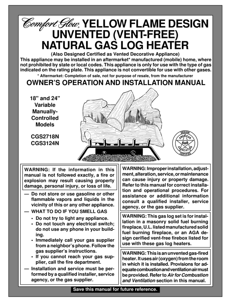 Desa Comfort Glow CGS2718N Quick start guide Desa Comfort Glow CGS2718N Quick start guide