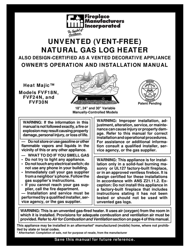 FMI Heat Majic FVF30N Operation and installation manual