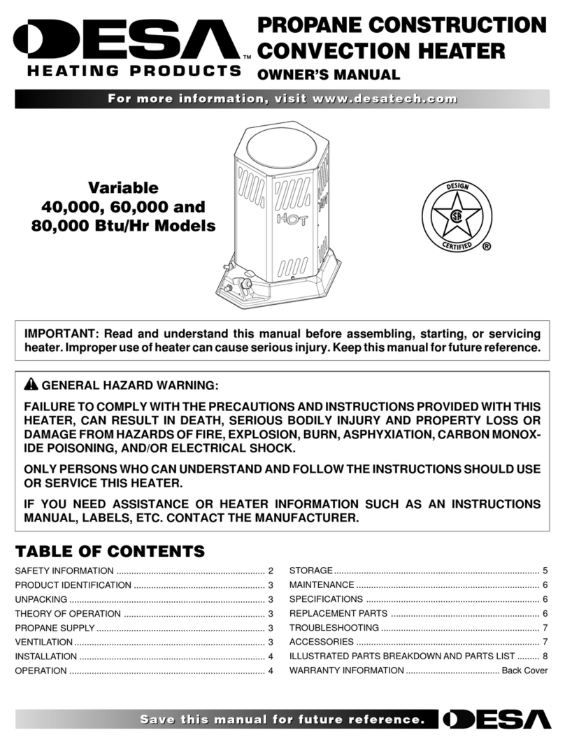 Desa 000 Btu/hr Models owner's manual