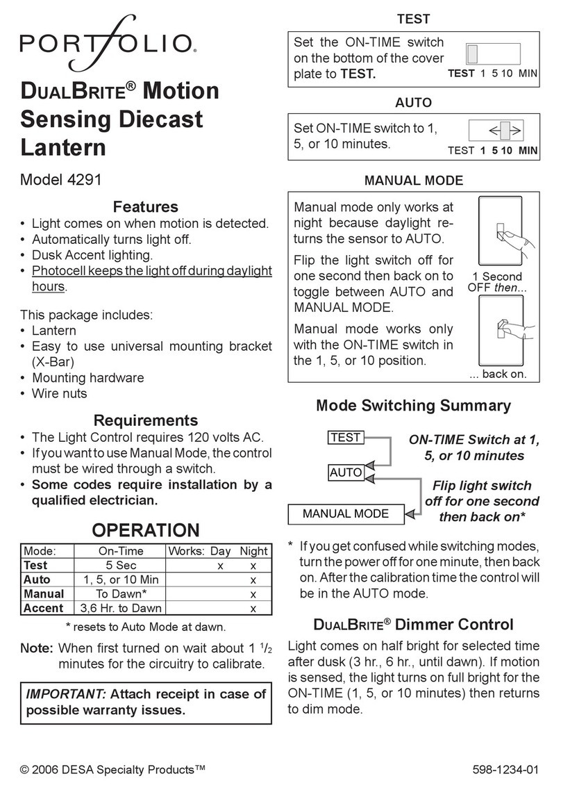 Portfolio DUALBRITE 4291 user manual