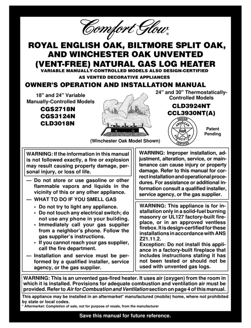 Desa Comfort Glow CCL3930NTA OWNER'S OPERATION AND INSTALLATION MANUAL