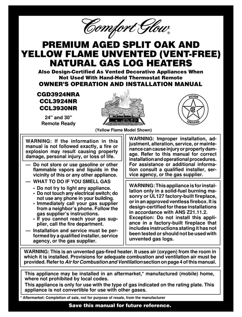 Desa Comfort Glow CCL3924NR OWNER'S OPERATION AND INSTALLATION MANUAL