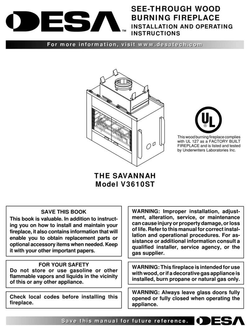 Desa THE SAVANNAH V3610ST Installation and operating instructions