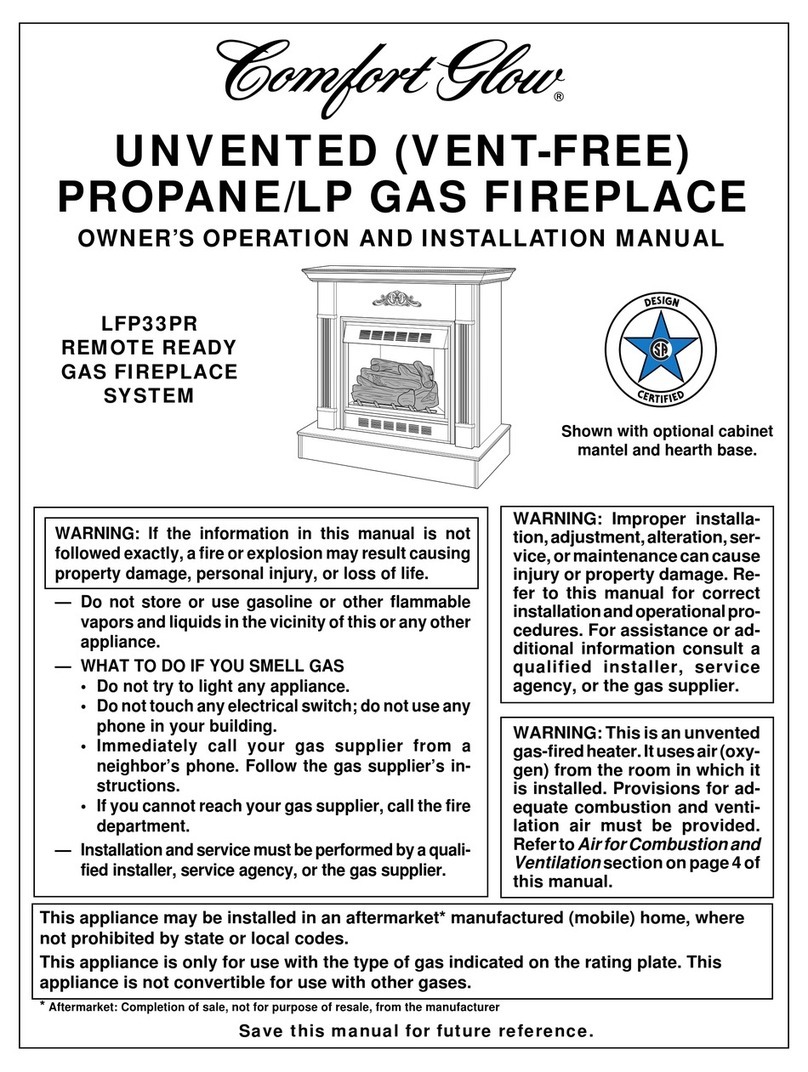 Desa Comfort Glow LFP33PR OWNER'S OPERATION AND INSTALLATION MANUAL