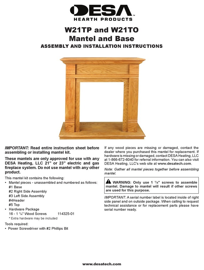 Desa Mantel and Base W21TO Instruction manual