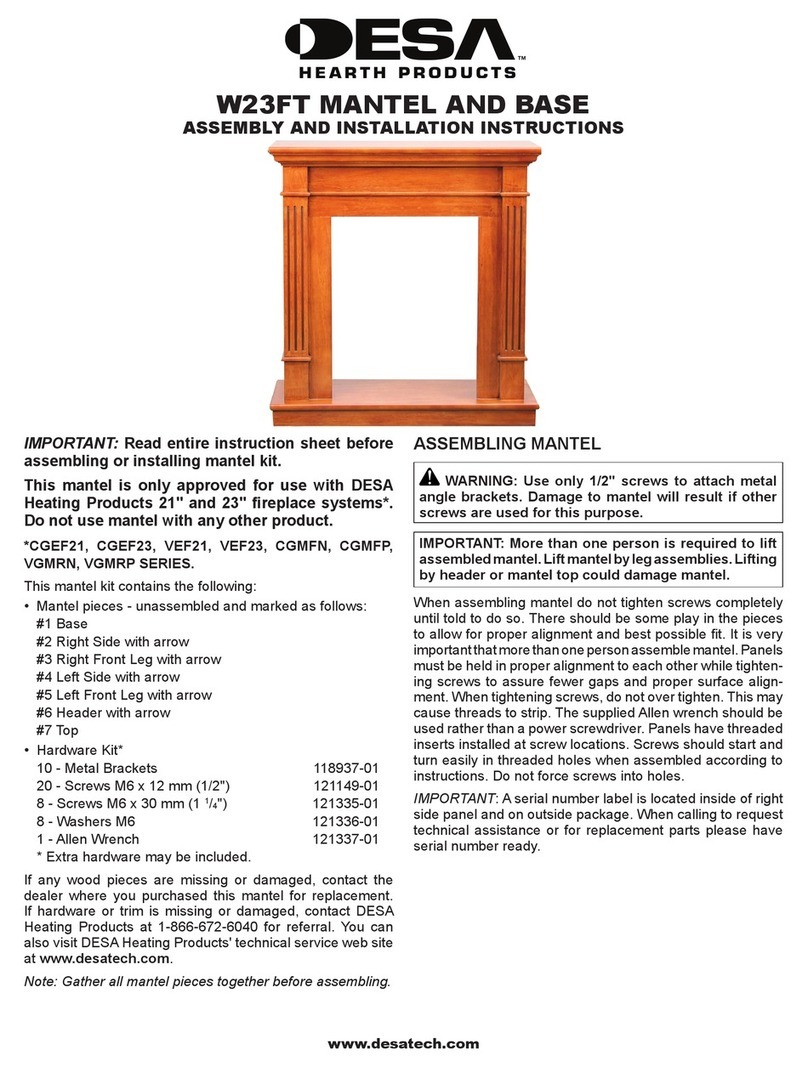 Desa W23FT Assembly and installation instructions