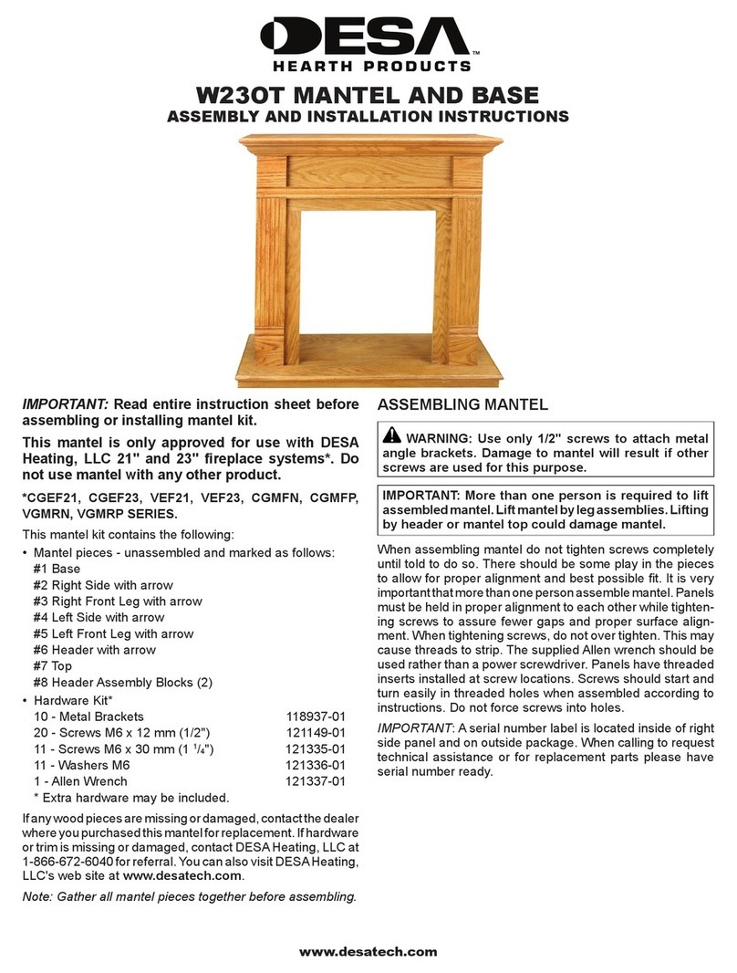 Desa W23OT Assembly and installation instructions